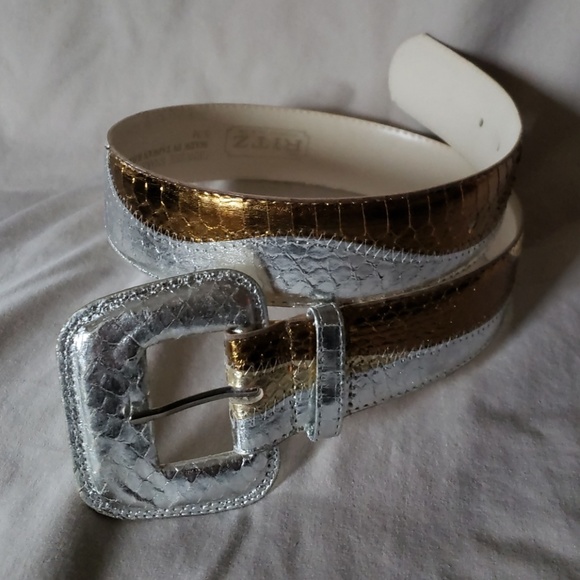 VTG Metallic Genuine Snake Skin Belt - Picture 2 of 6